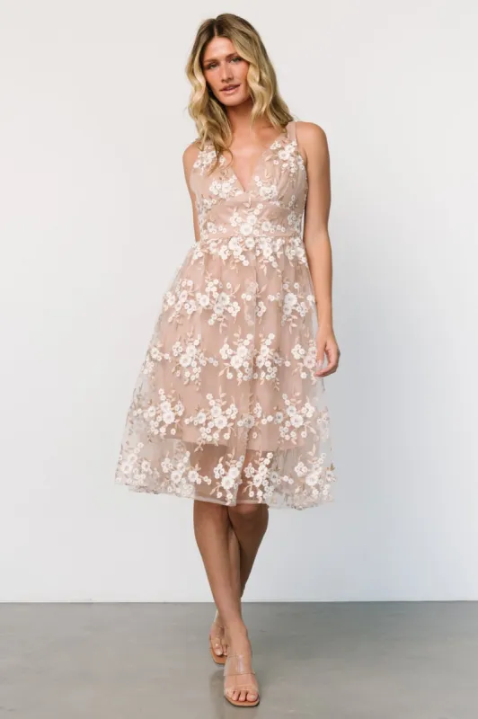 Dante Applique Midi Dress | Champagne sold by Baltic Born