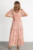 Audrey Deep V Maxi Dress | Blush Floral sold by Baltic Born