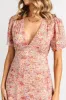 Audrey Deep V Maxi Dress | Blush Floral sold by Baltic Born