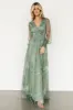 Layla Tulle Maxi Dress | Dusty Green Floral sold by Baltic Born