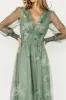 Layla Tulle Maxi Dress | Dusty Green Floral sold by Baltic Born