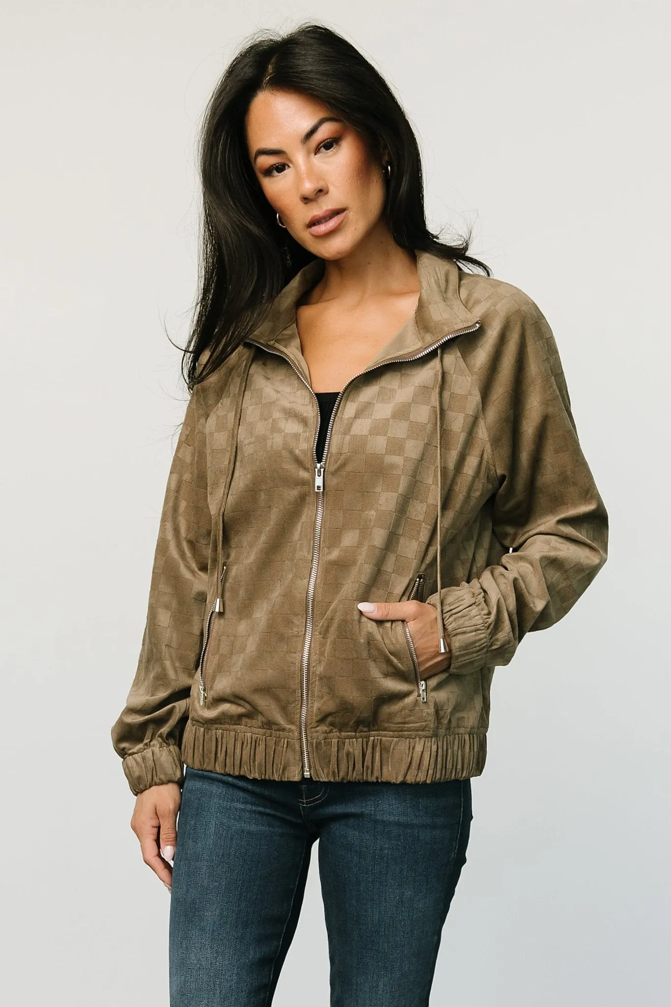 Krew Checkered Velvet Jacket | Olive sold by Baltic Born product image thumbnail 5