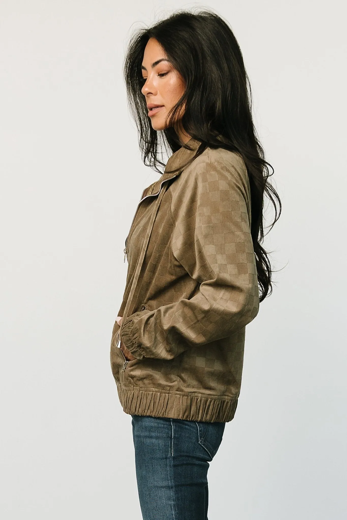 Krew Checkered Velvet Jacket | Olive sold by Baltic Born product image thumbnail 2