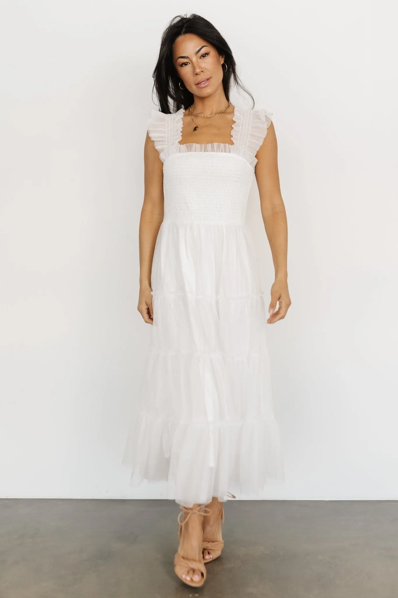 Emma Smocked Tulle Dress | Off White sold by Baltic Born product image thumbnail 2
