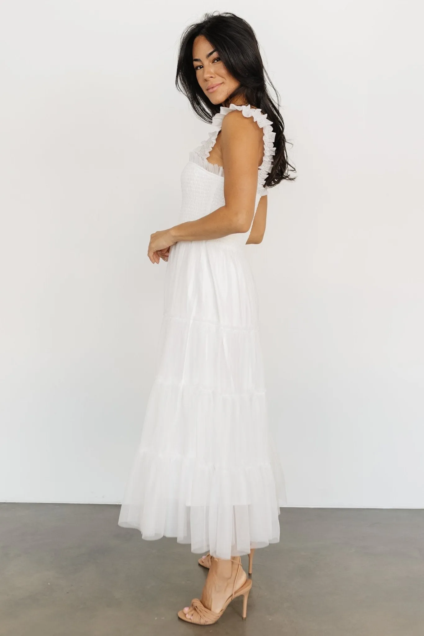 Emma Smocked Tulle Dress | Off White sold by Baltic Born product image thumbnail 4