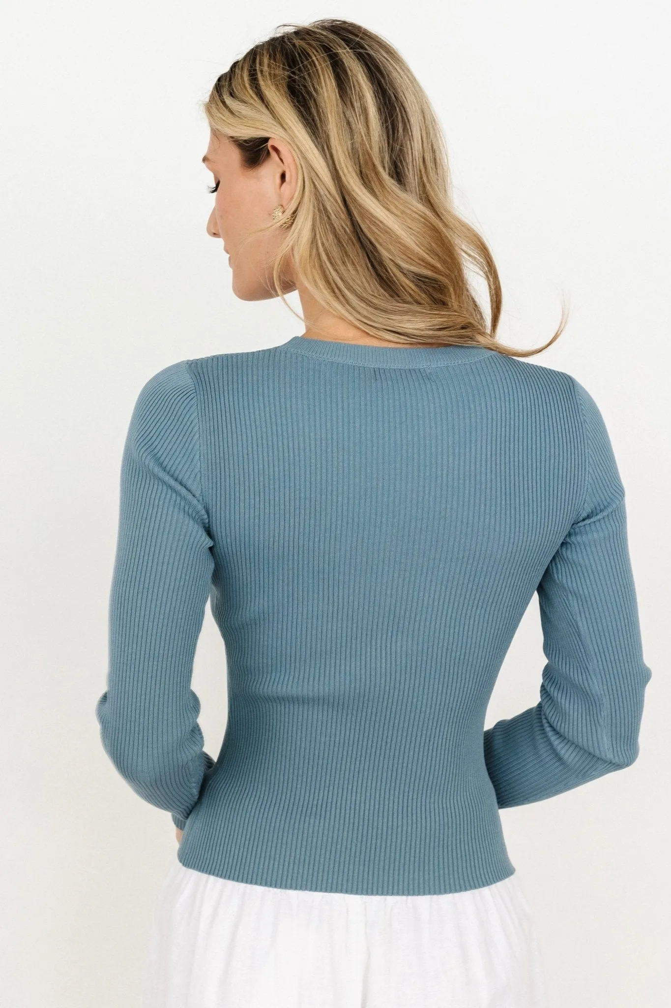 Sora Ribbed Top | Dusty Blue sold by Baltic Born product image thumbnail 3