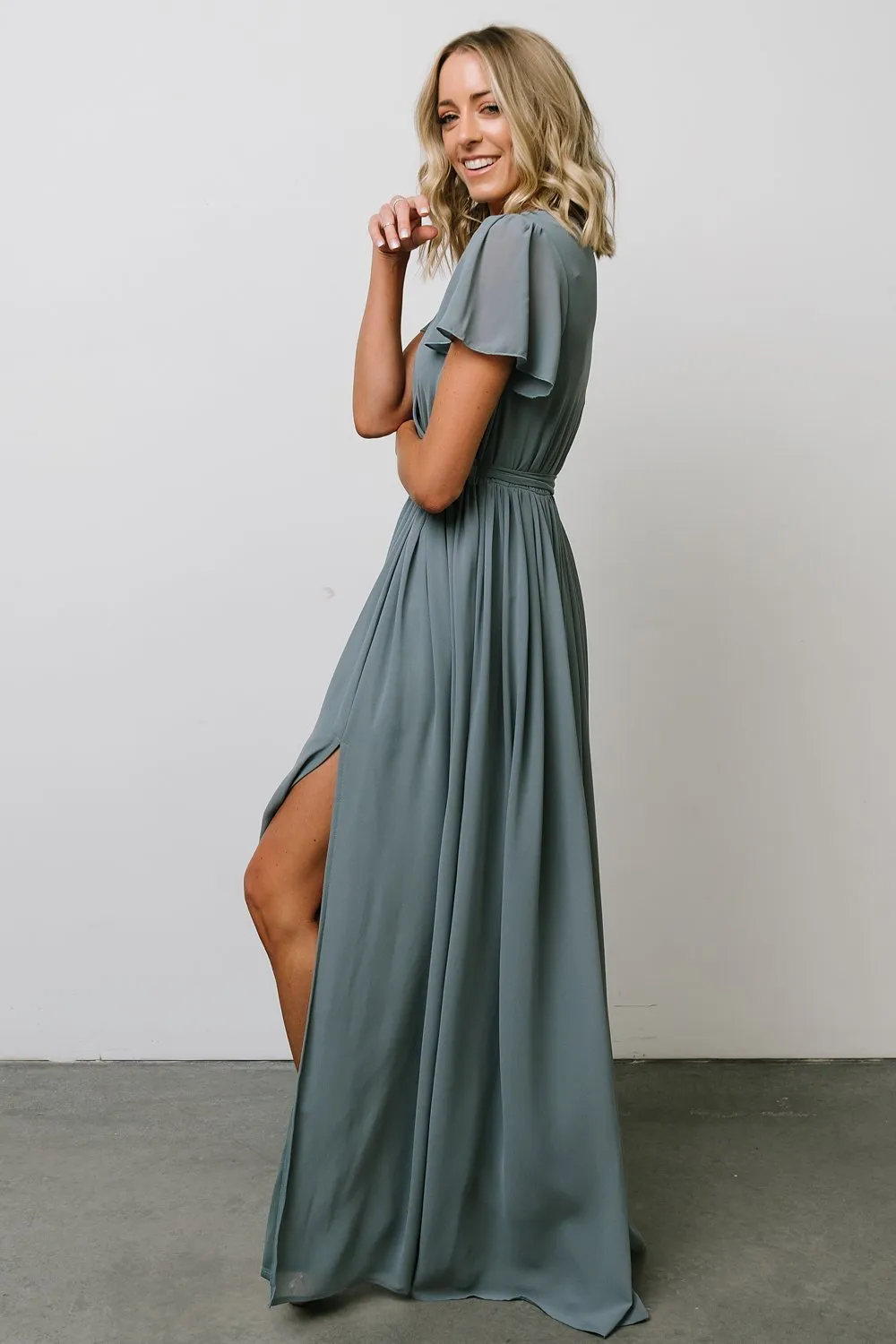 Kristina Maxi Dress | Dusty Blue sold by Baltic Born product image thumbnail 4