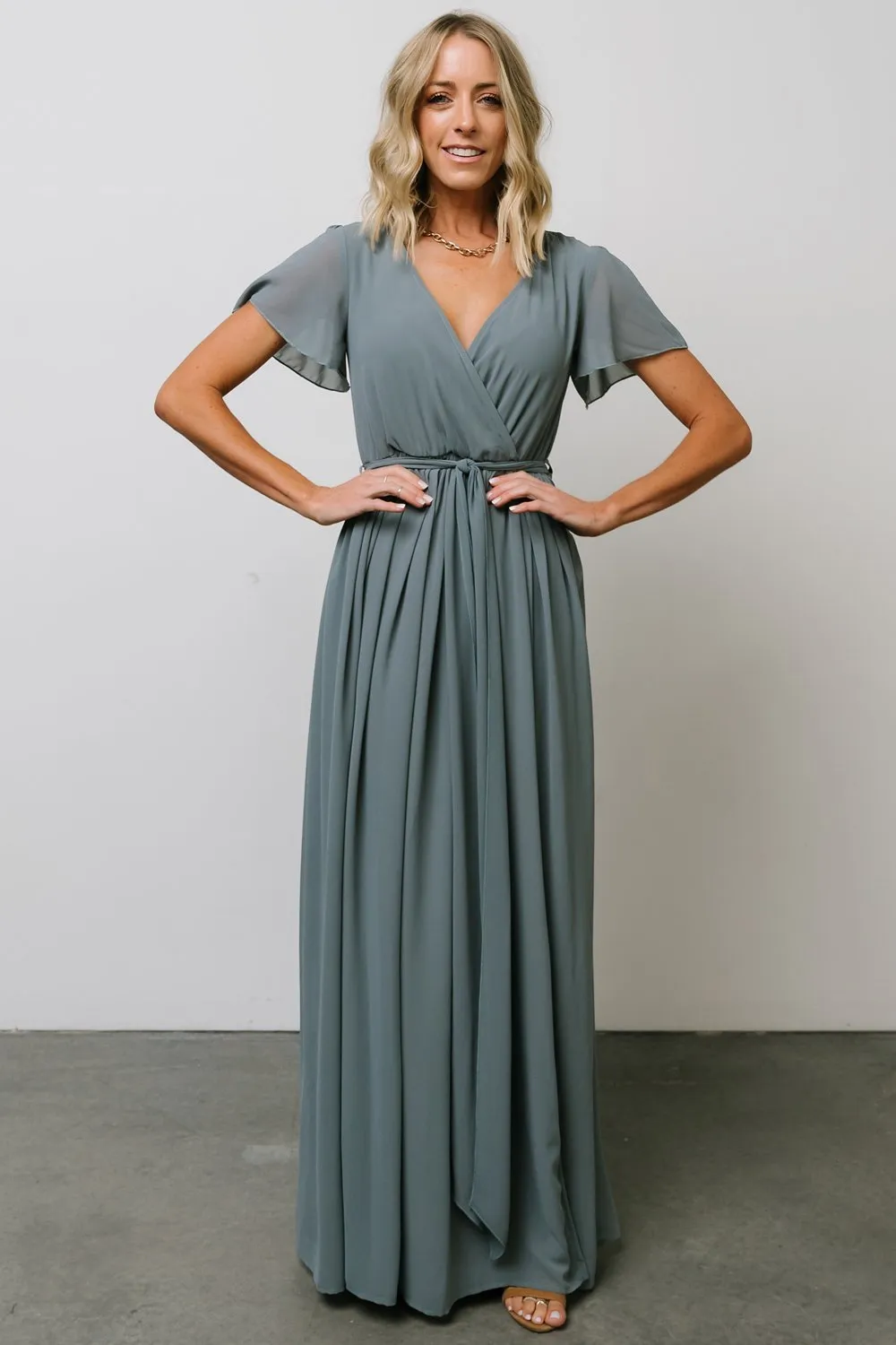 Kristina Maxi Dress | Dusty Blue sold by Baltic Born