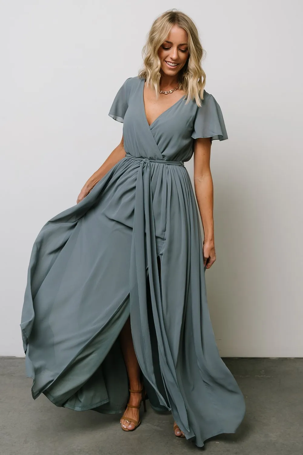 Kristina Maxi Dress | Dusty Blue sold by Baltic Born product image thumbnail 2