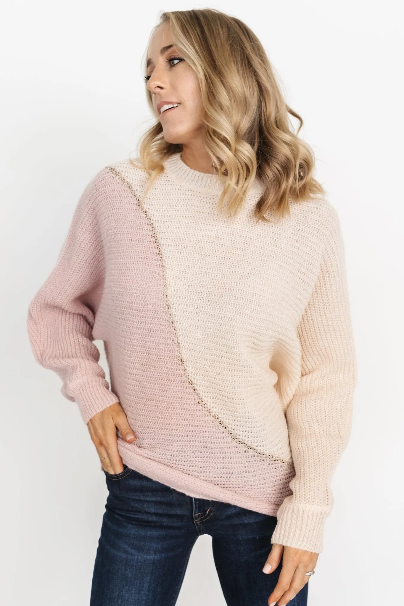 Chance Color Block Sweater | Mauve Multi sold by Baltic Born product image thumbnail 2