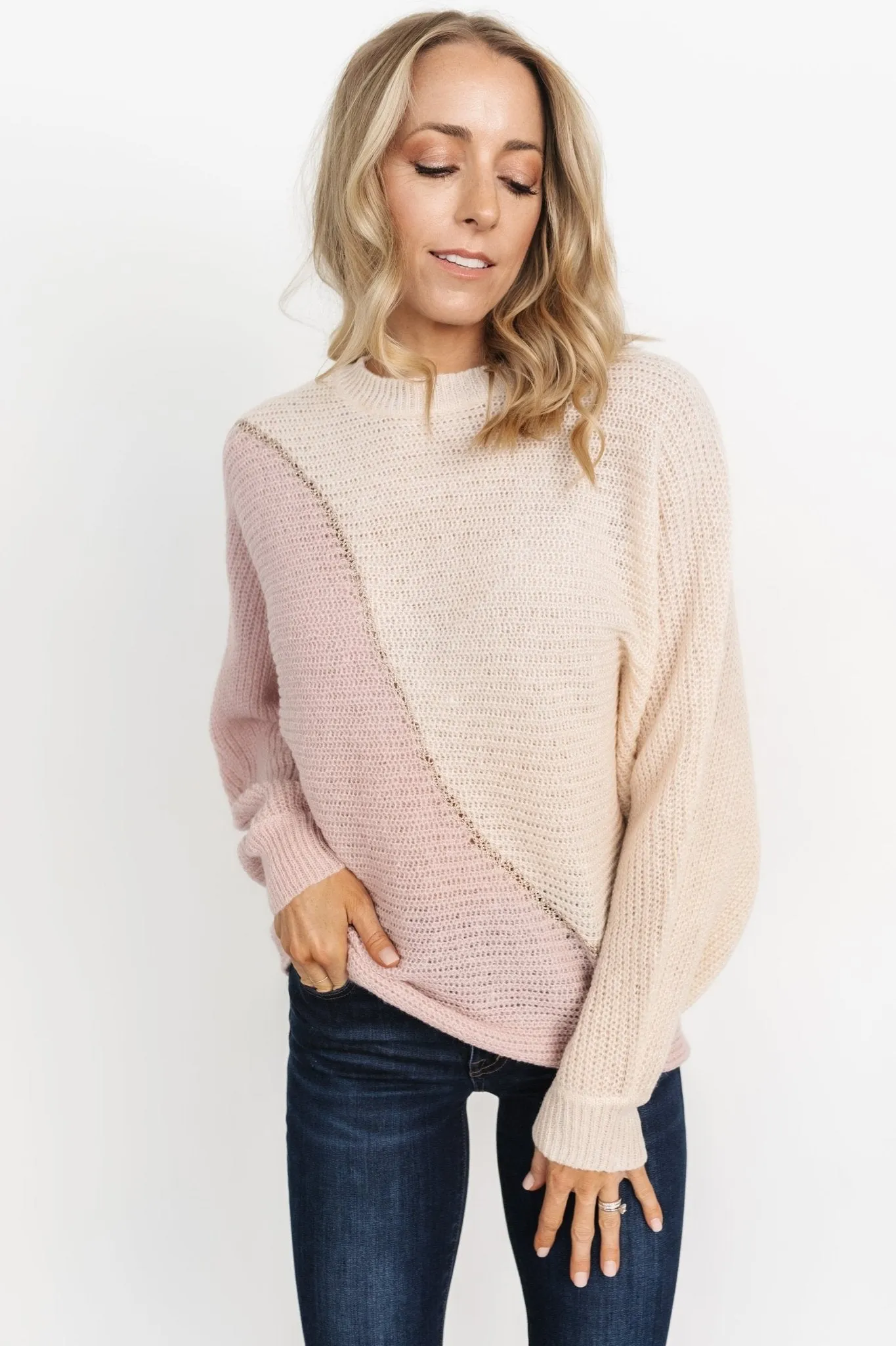 Chance Color Block Sweater | Mauve Multi sold by Baltic Born product image thumbnail 4