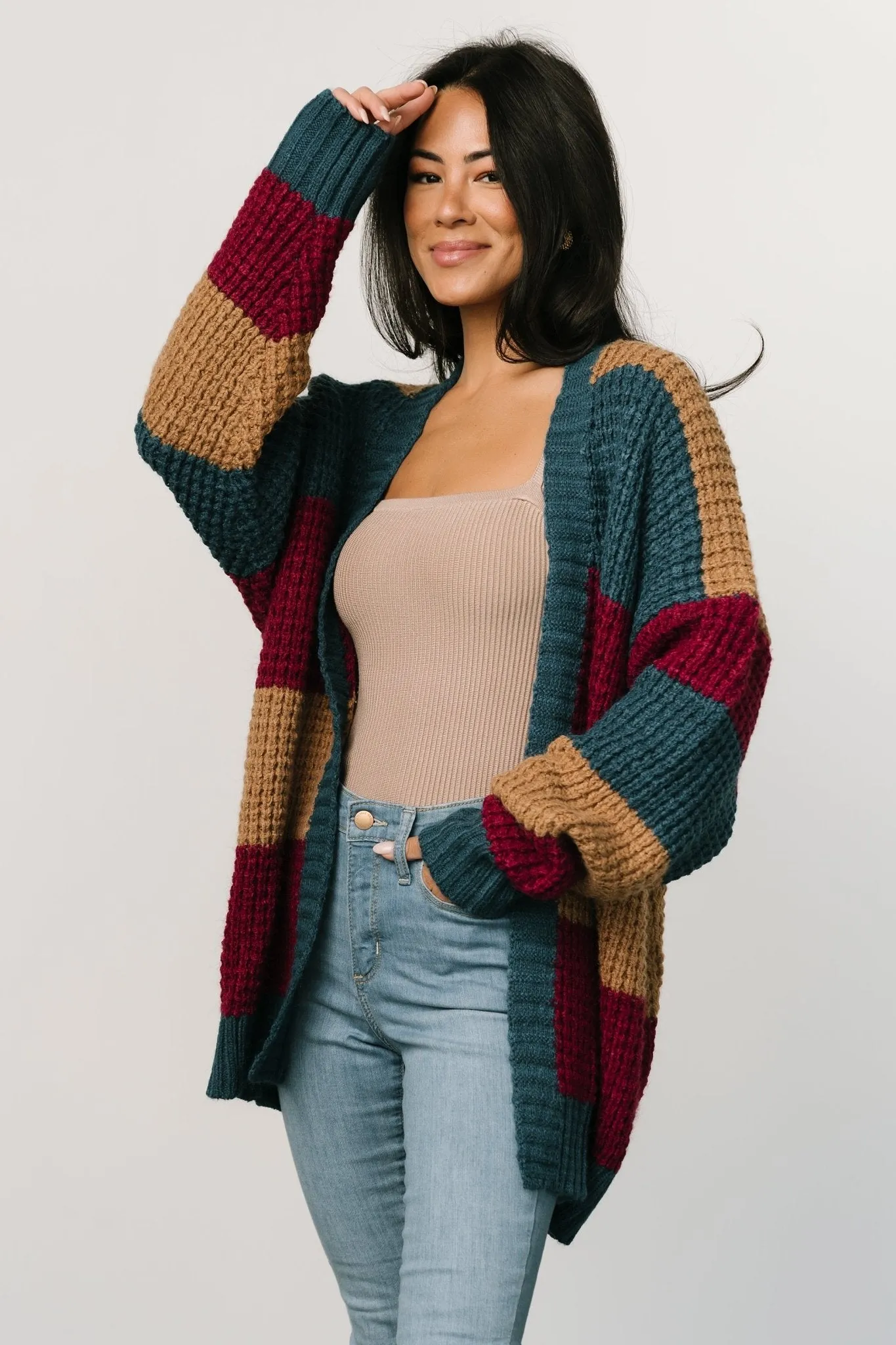 Jonah Chunky Knit Cardigan | Deep Topaz Multi sold by Baltic Born product image thumbnail 2