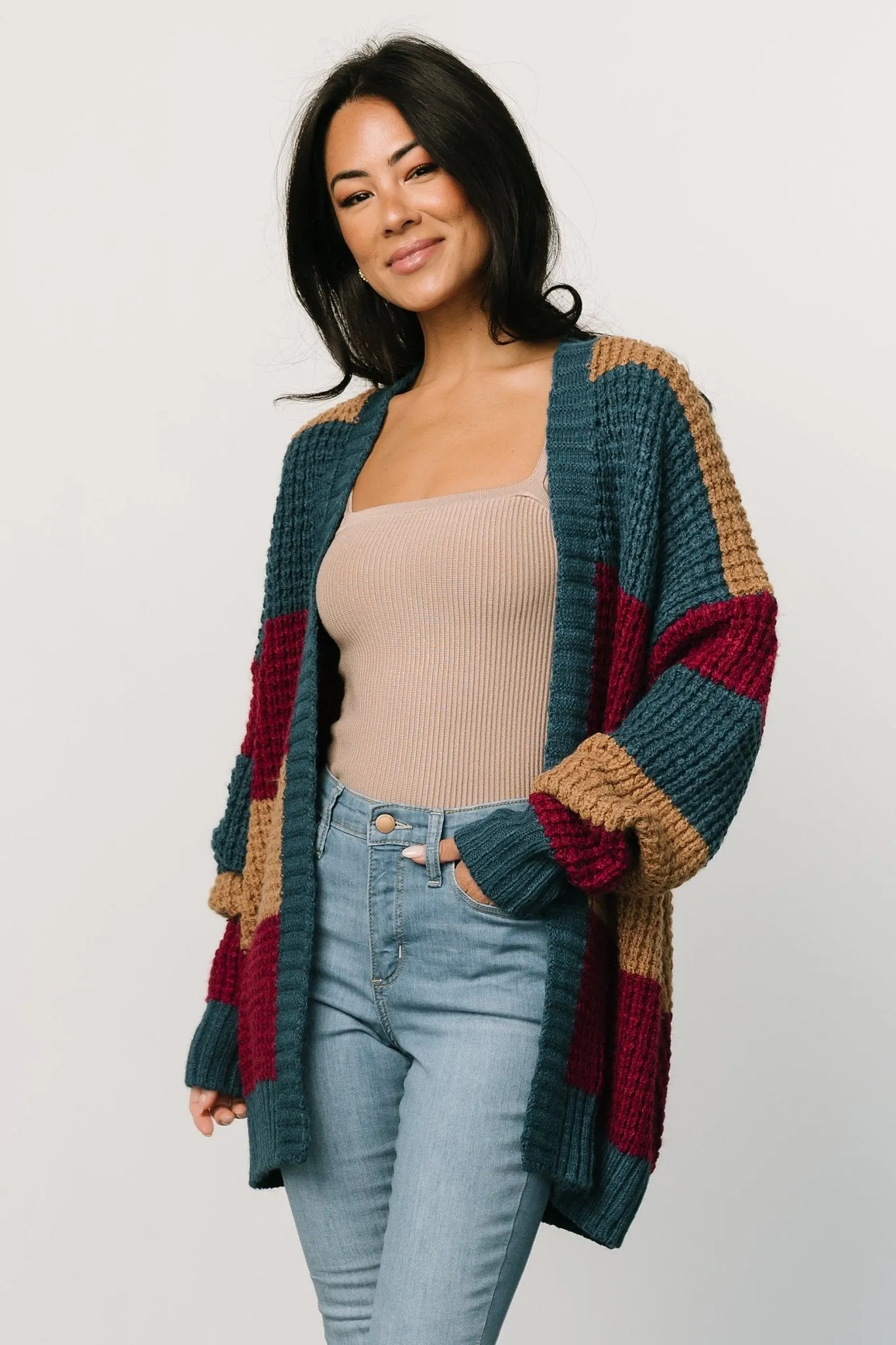 Jonah Chunky Knit Cardigan | Deep Topaz Multi sold by Baltic Born product image thumbnail 5
