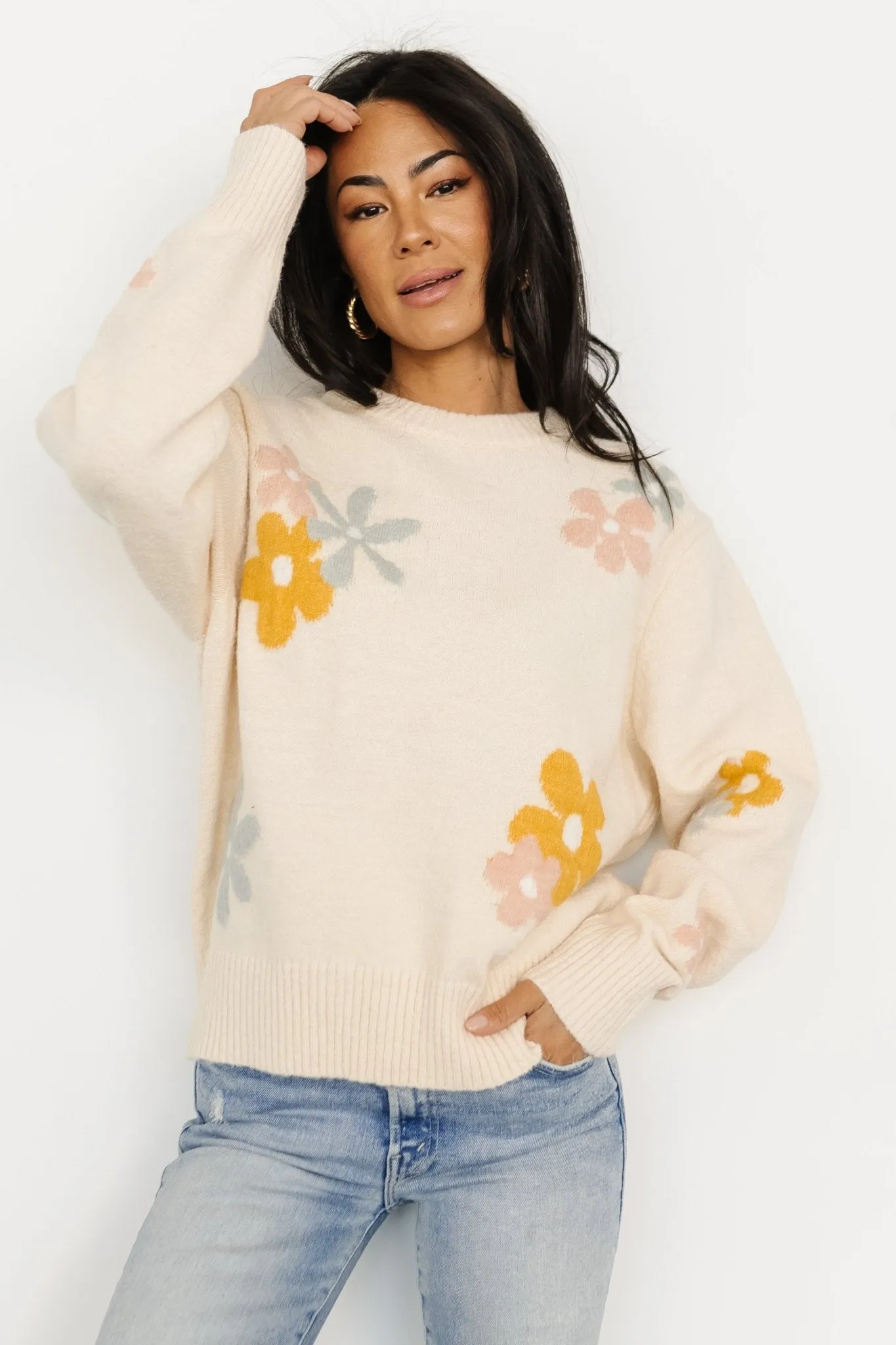Roxy Sweater | Cream Flower sold by Baltic Born product image thumbnail 4