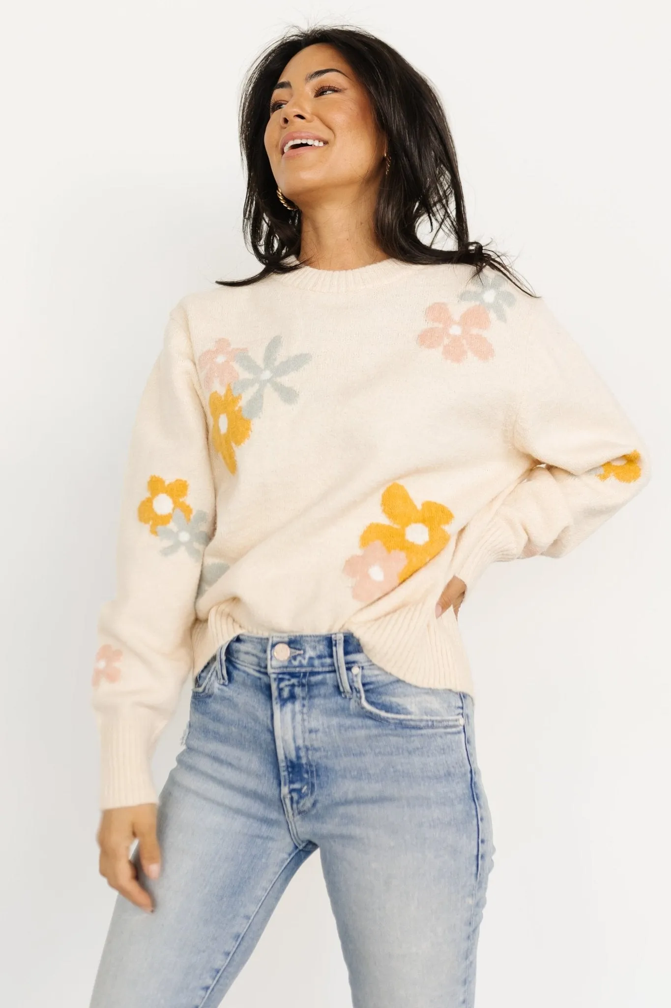 Roxy Sweater | Cream Flower sold by Baltic Born product image thumbnail 2