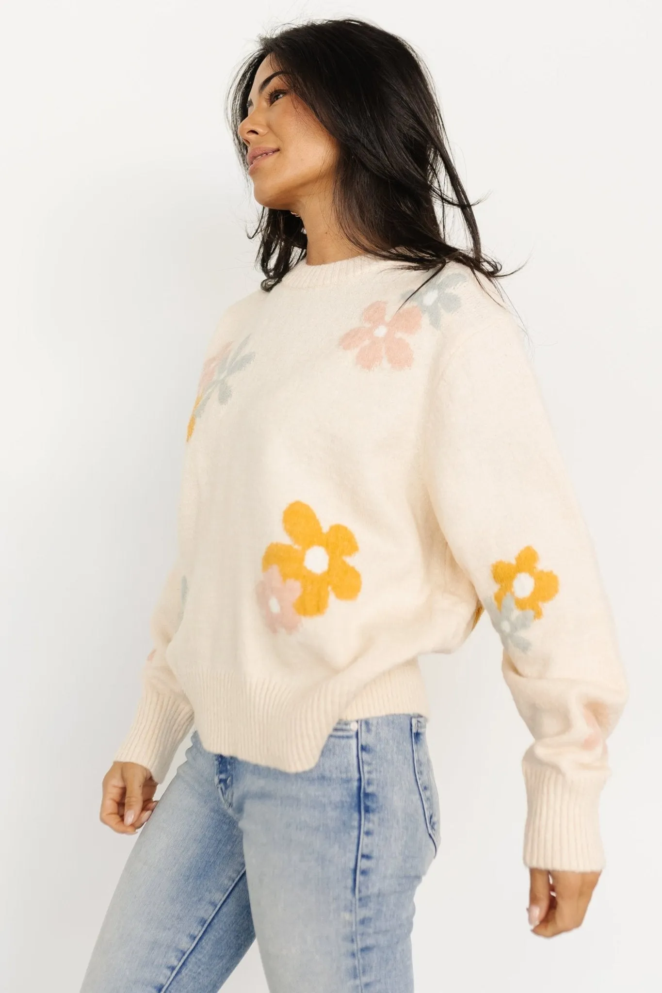 Roxy Sweater | Cream Flower sold by Baltic Born product image thumbnail 3