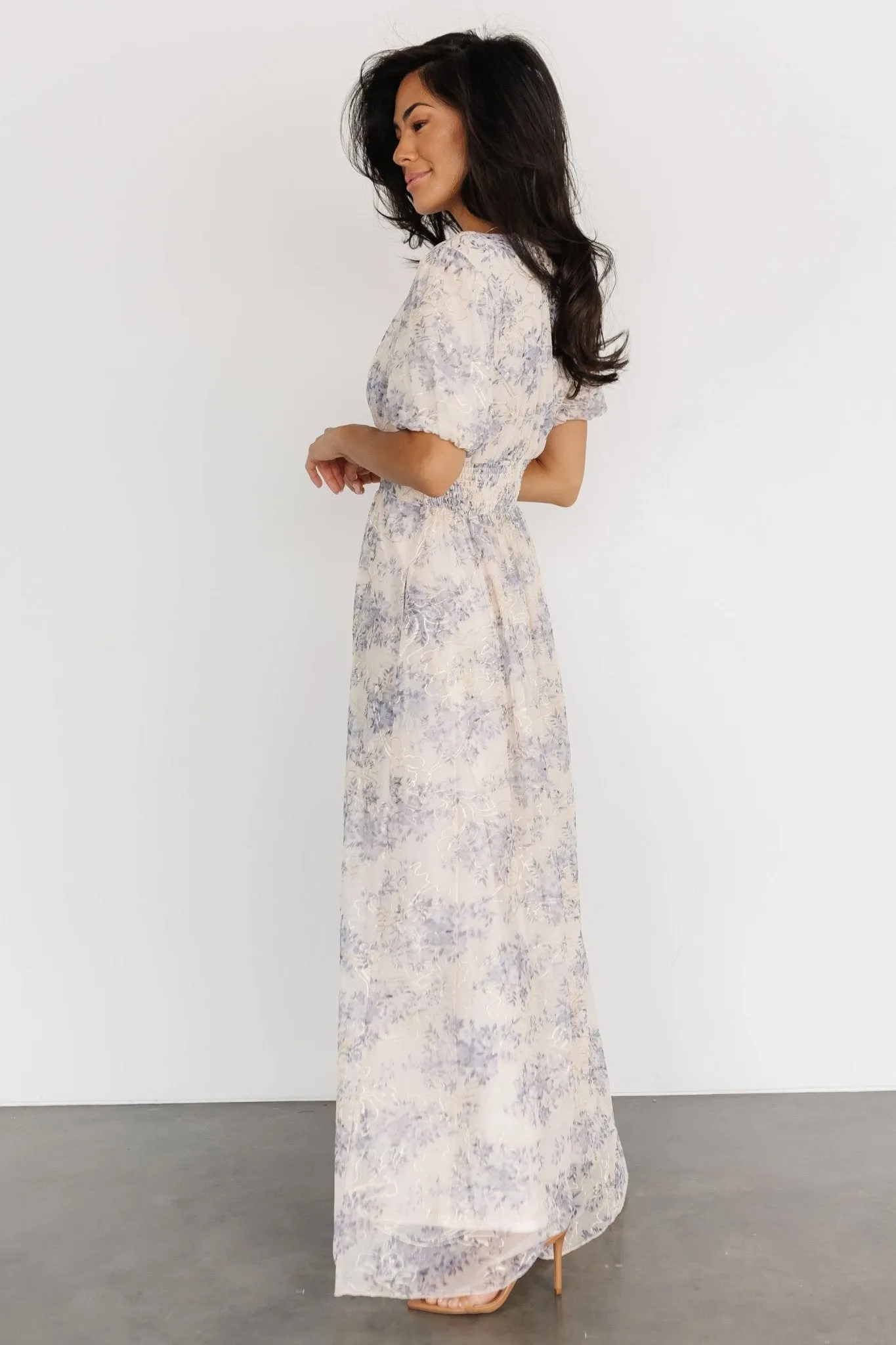 Ardley Maxi Dress | Cream + Blue sold by Baltic Born product image thumbnail 4