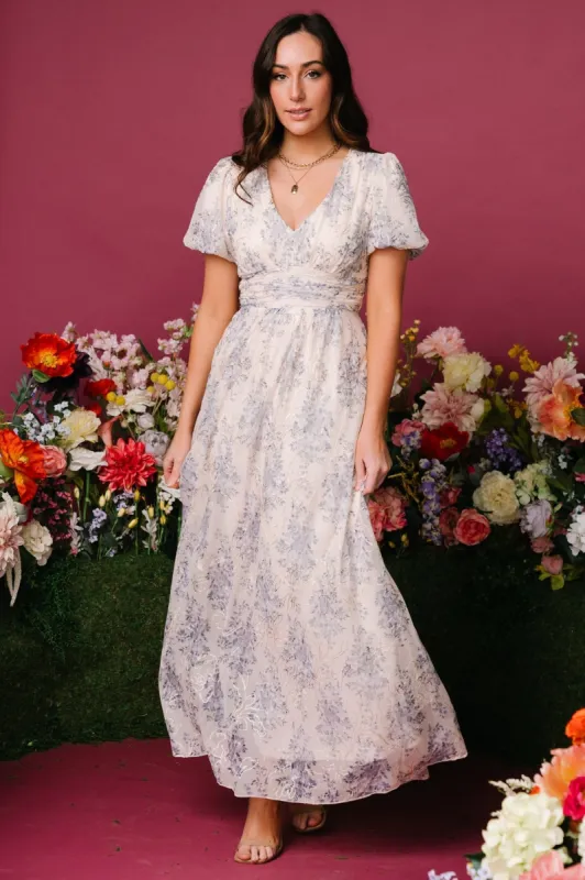 Ardley Maxi Dress | Cream + Blue sold by Baltic Born