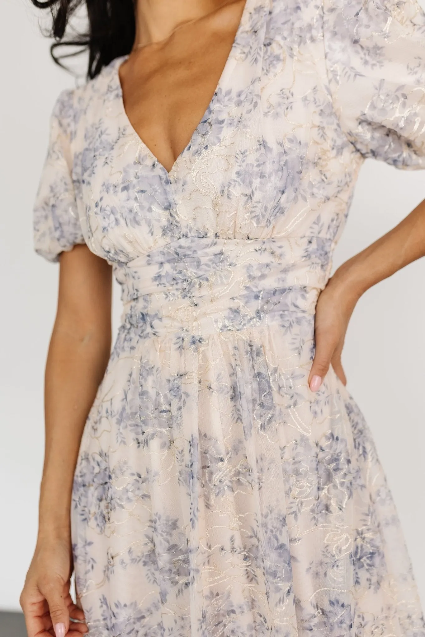 Ardley Maxi Dress | Cream + Blue sold by Baltic Born product image thumbnail 5