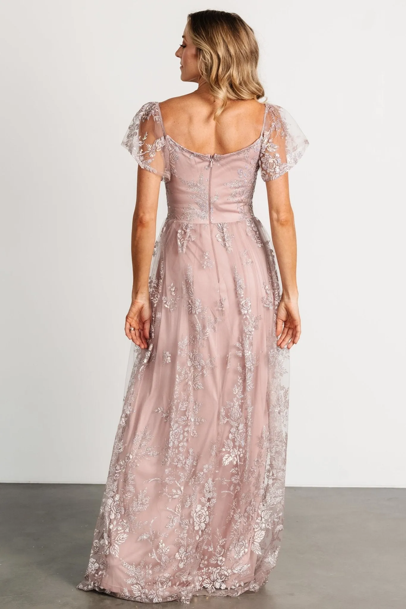 Corinne Shimmer Maxi Gown | Rose sold by Baltic Born product image thumbnail 5