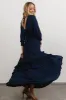 Pippa Ruffle Maxi Dress | Navy sold by Baltic Born