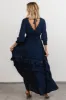 Pippa Ruffle Maxi Dress | Navy sold by Baltic Born