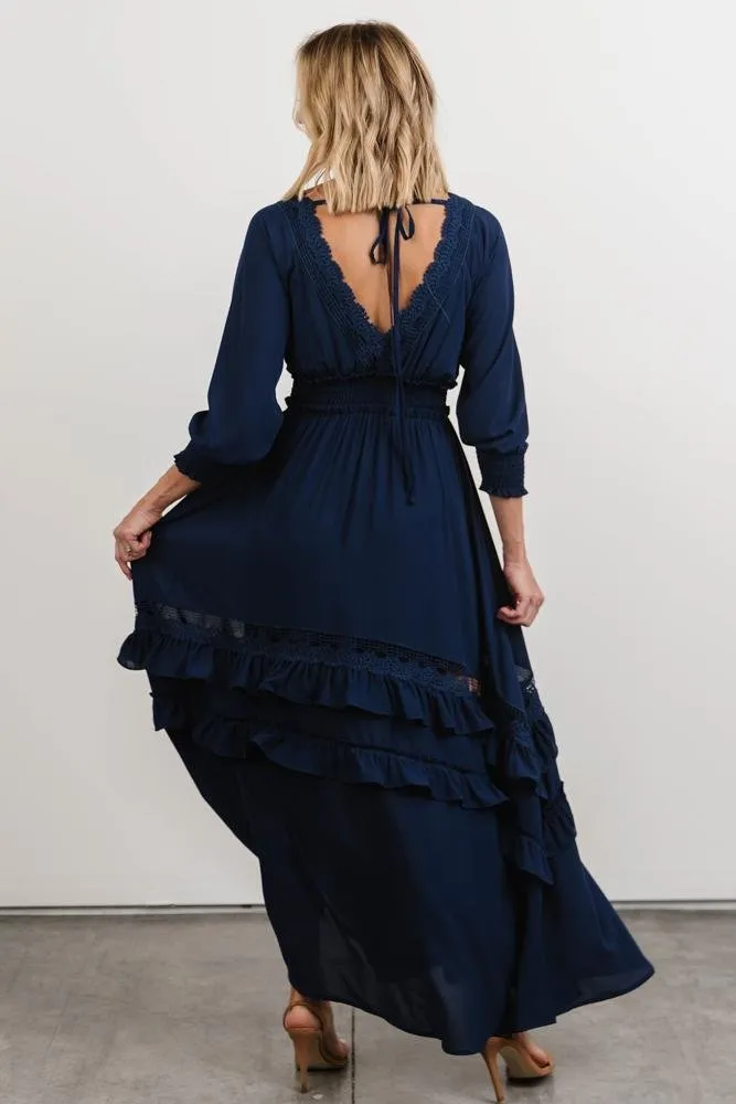 Pippa Ruffle Maxi Dress | Navy sold by Baltic Born product image thumbnail 2
