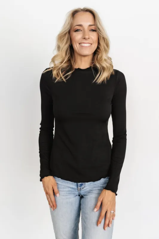 Gale Ribbed Top | Black sold by Baltic Born