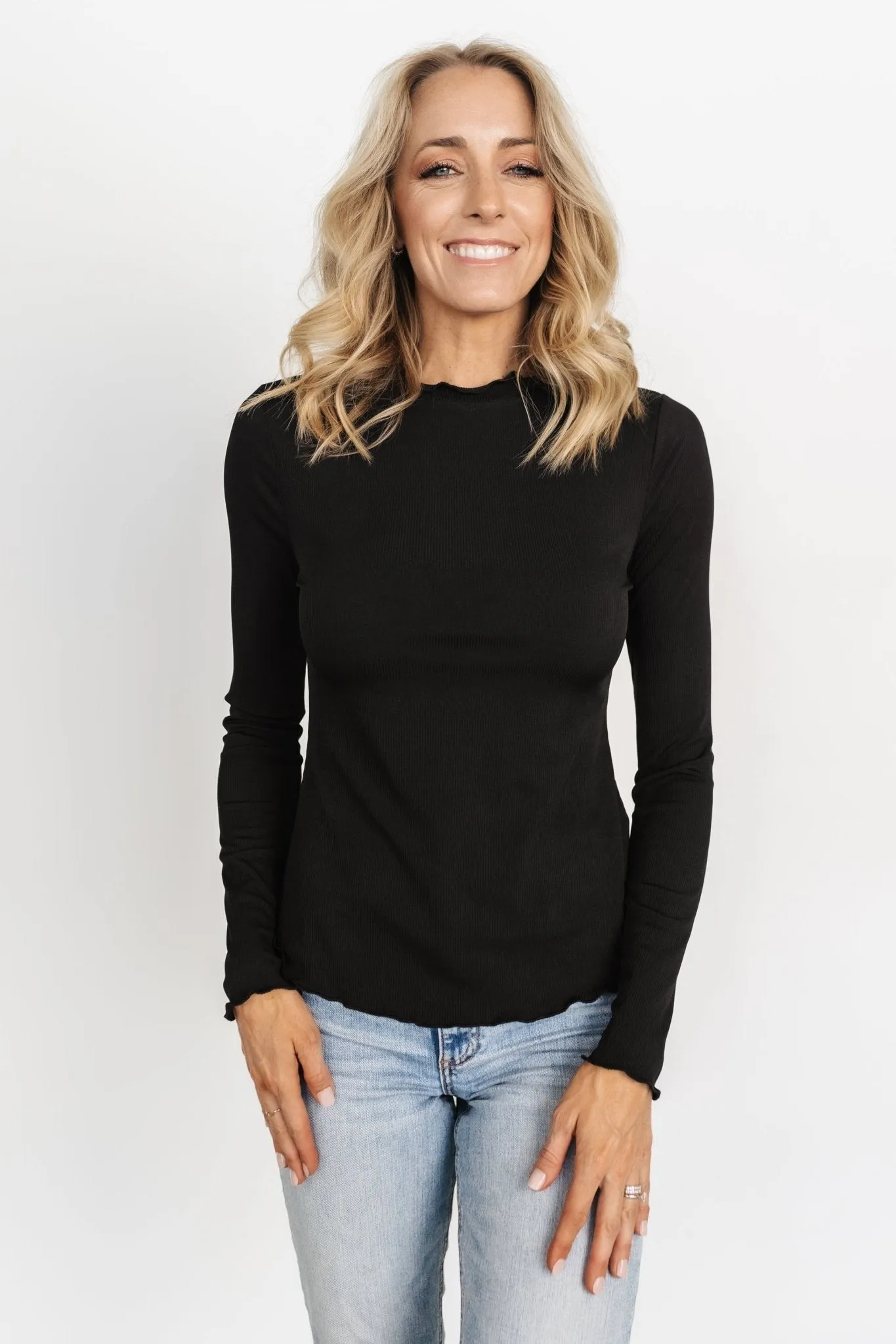 Gale Ribbed Top | Black sold by Baltic Born