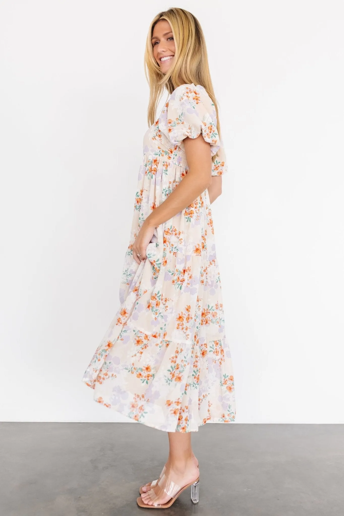 Molly Midi Dress | Cream Floral sold by Baltic Born product image thumbnail 5