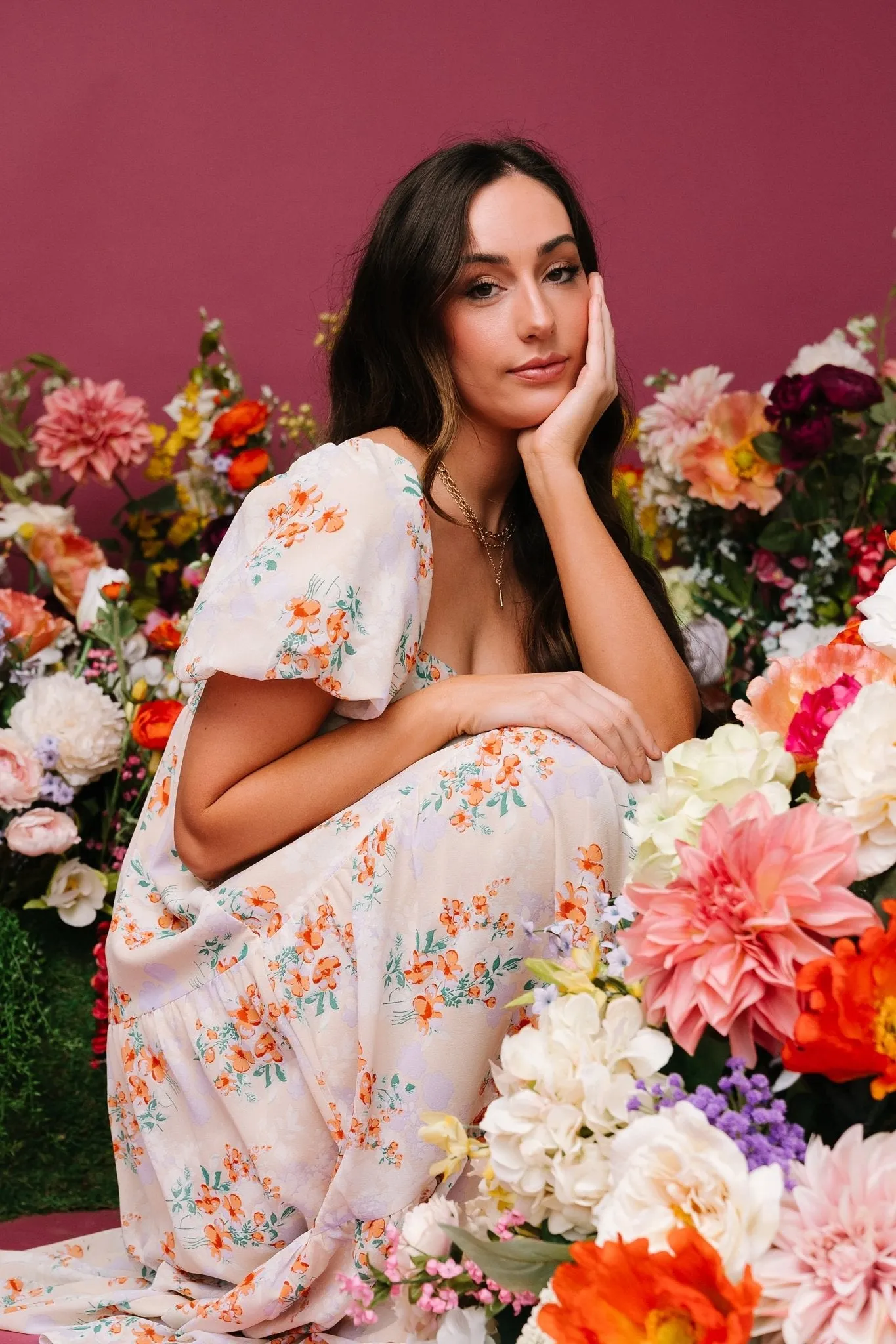 Molly Midi Dress | Cream Floral sold by Baltic Born product image thumbnail 3