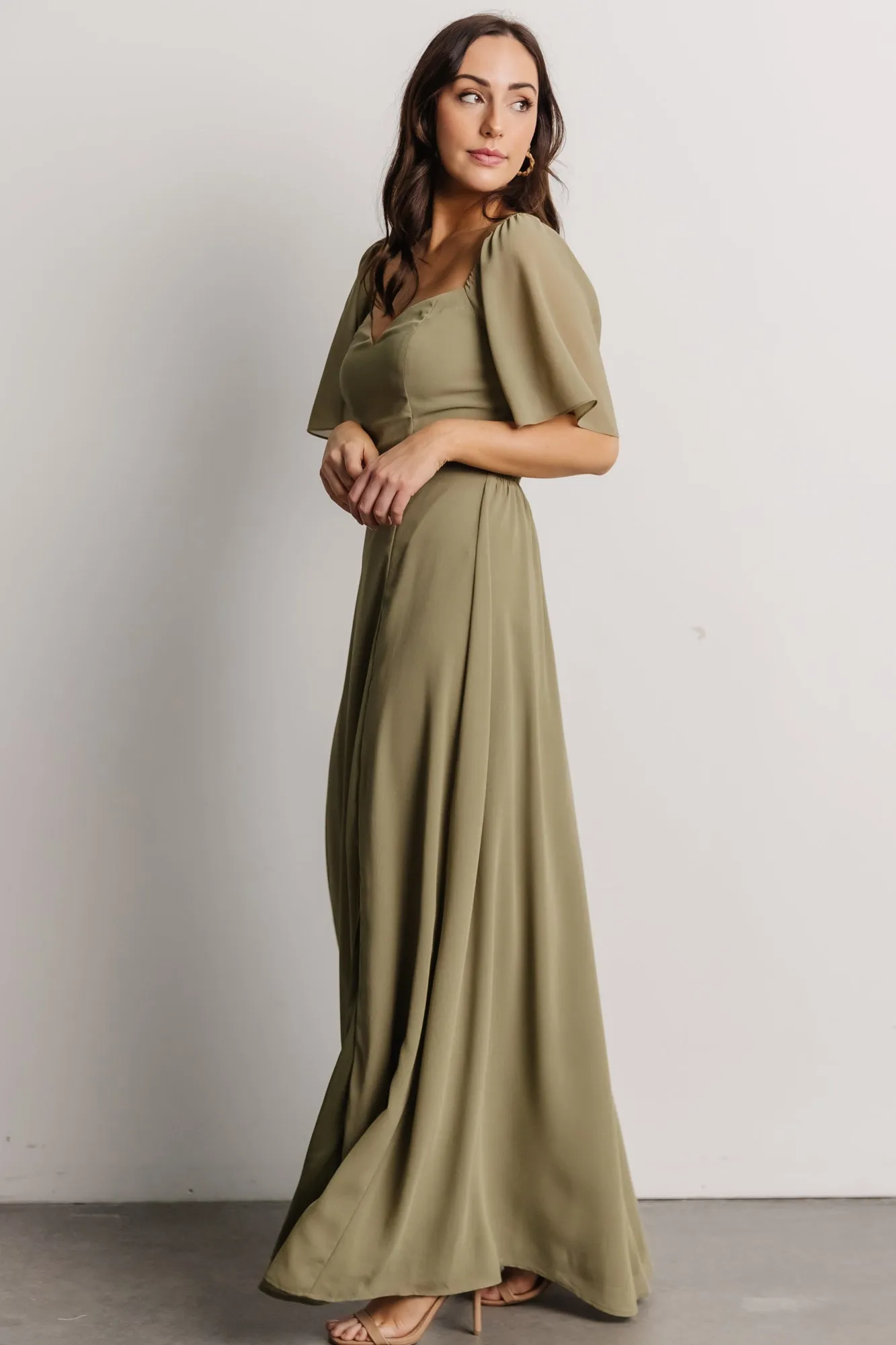 Sierra Sweetheart Maxi Dress | Dusty Olive sold by Baltic Born product image thumbnail 4