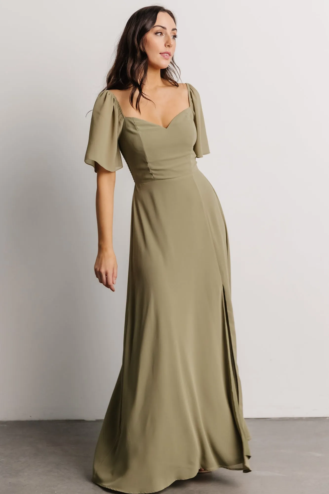 Sierra Sweetheart Maxi Dress | Dusty Olive sold by Baltic Born