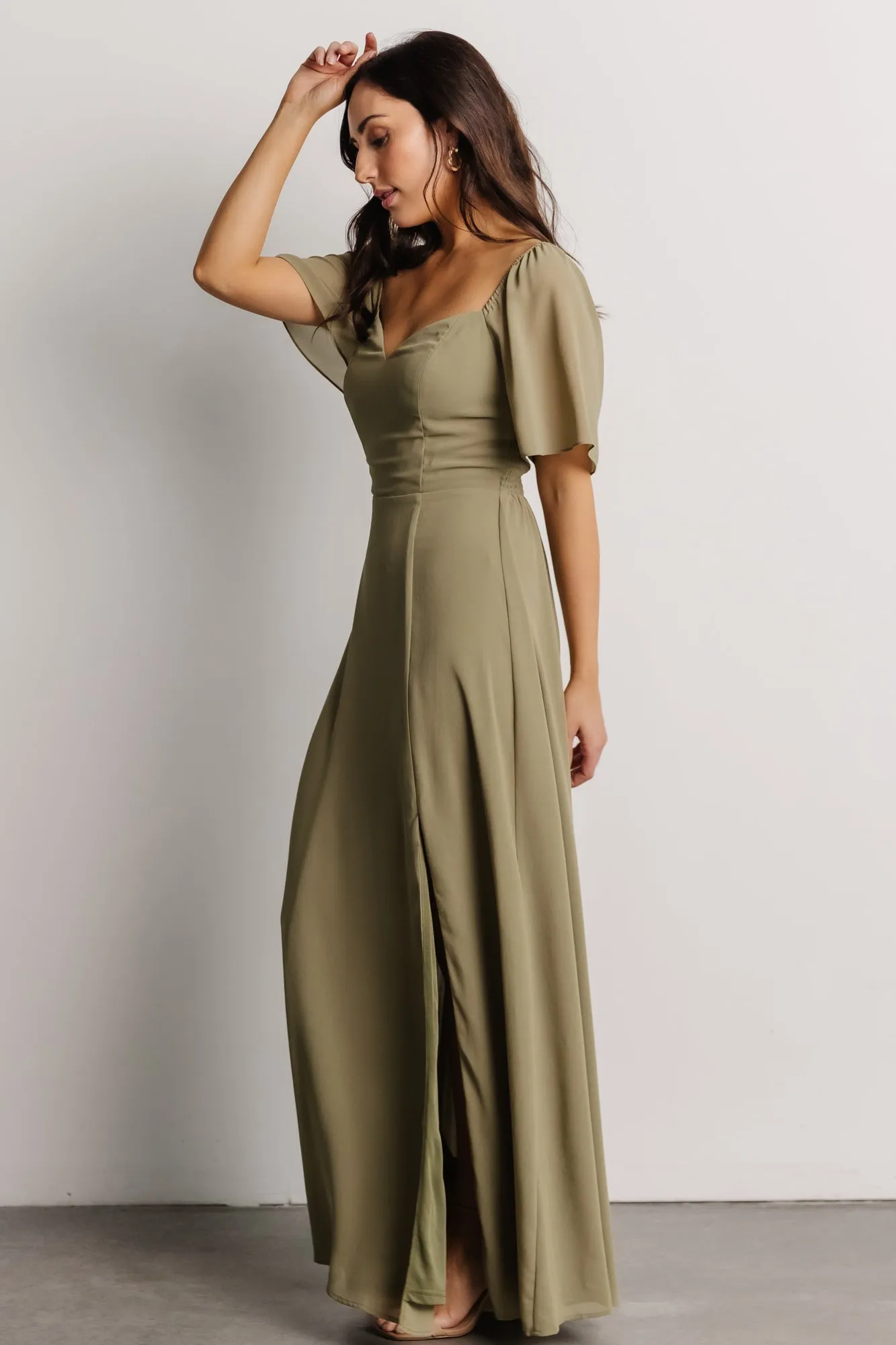 Sierra Sweetheart Maxi Dress | Dusty Olive sold by Baltic Born product image thumbnail 5