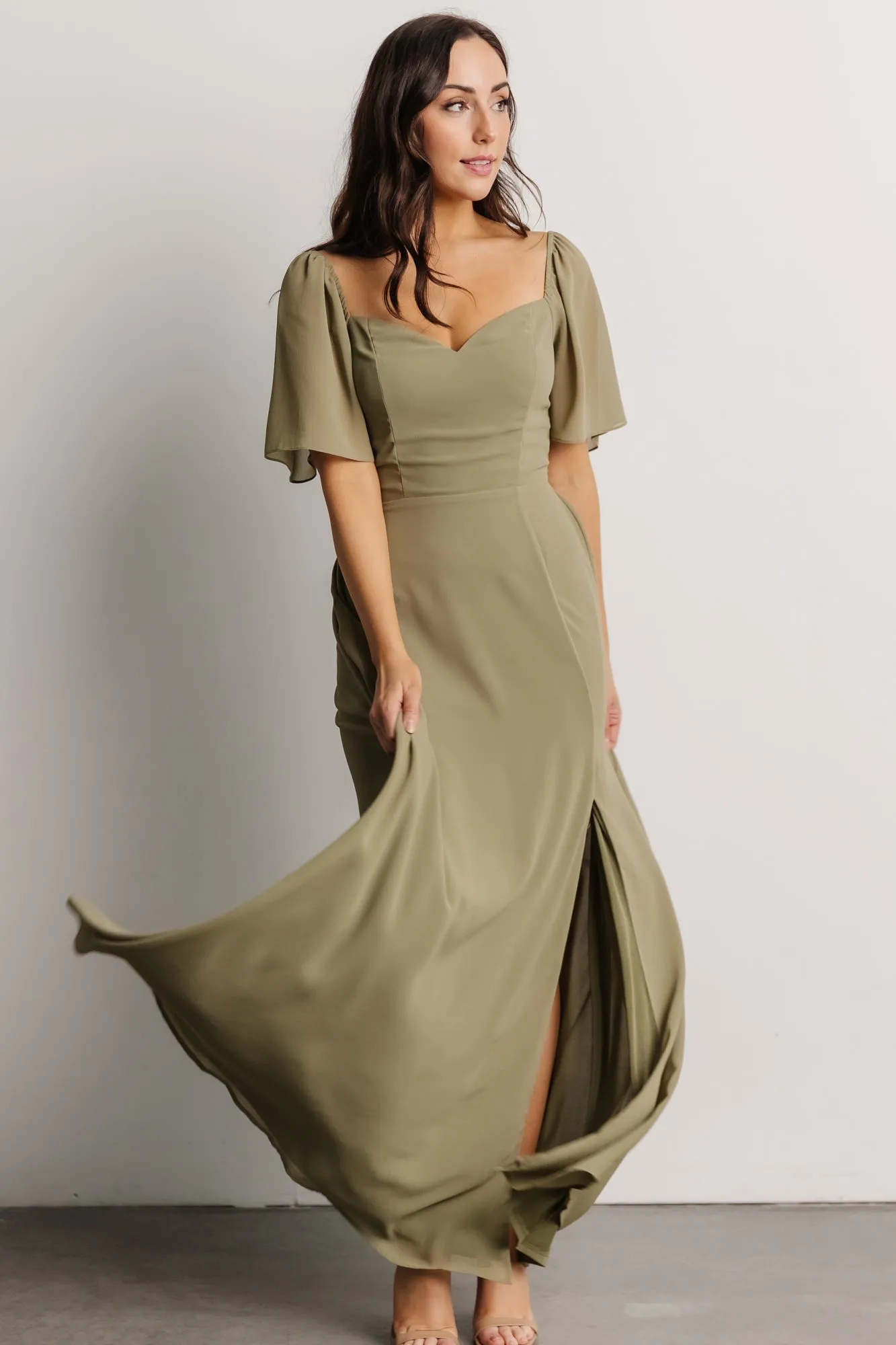 Sierra Sweetheart Maxi Dress | Dusty Olive sold by Baltic Born product image thumbnail 2