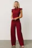 Tana Mock Neck Jumpsuit | Burgundy sold by Baltic Born