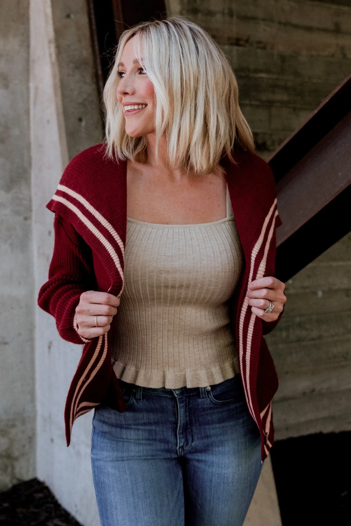 Corbett Knit Cardigan | Burgundy sold by Baltic Born product image thumbnail 4