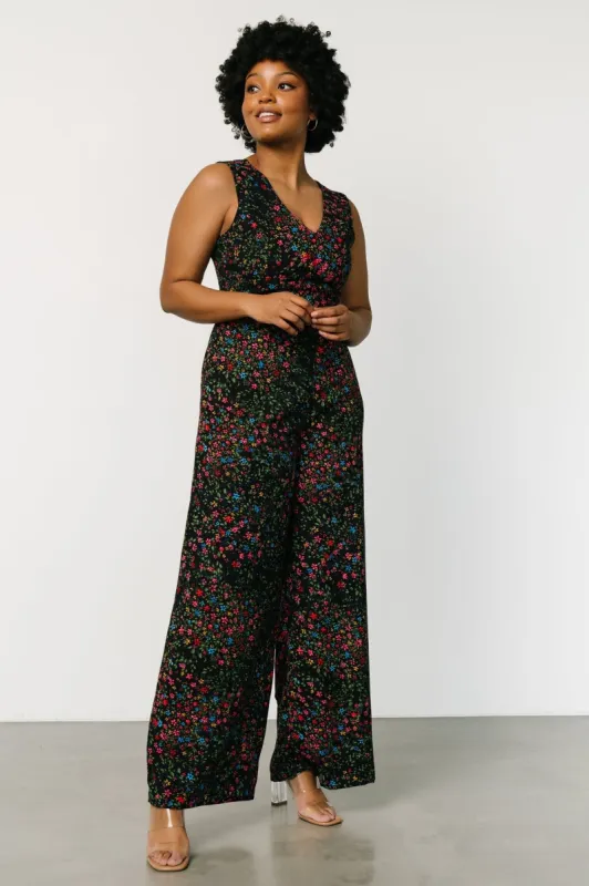 Frazier Jumpsuit | Black Multi Floral sold by Baltic Born