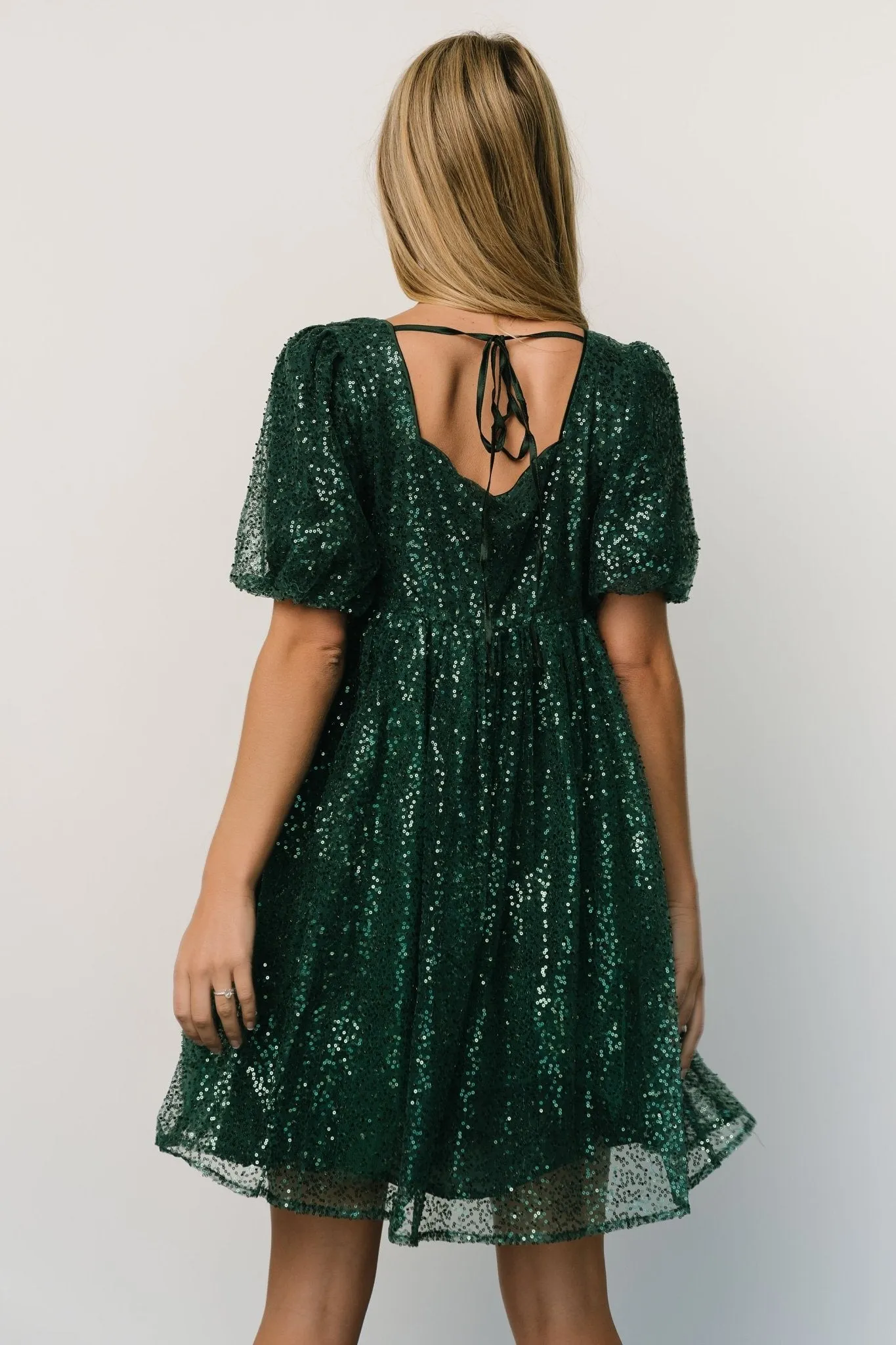 Joy Sequin Pearl Short Dress | Green sold by Baltic Born product image thumbnail 2