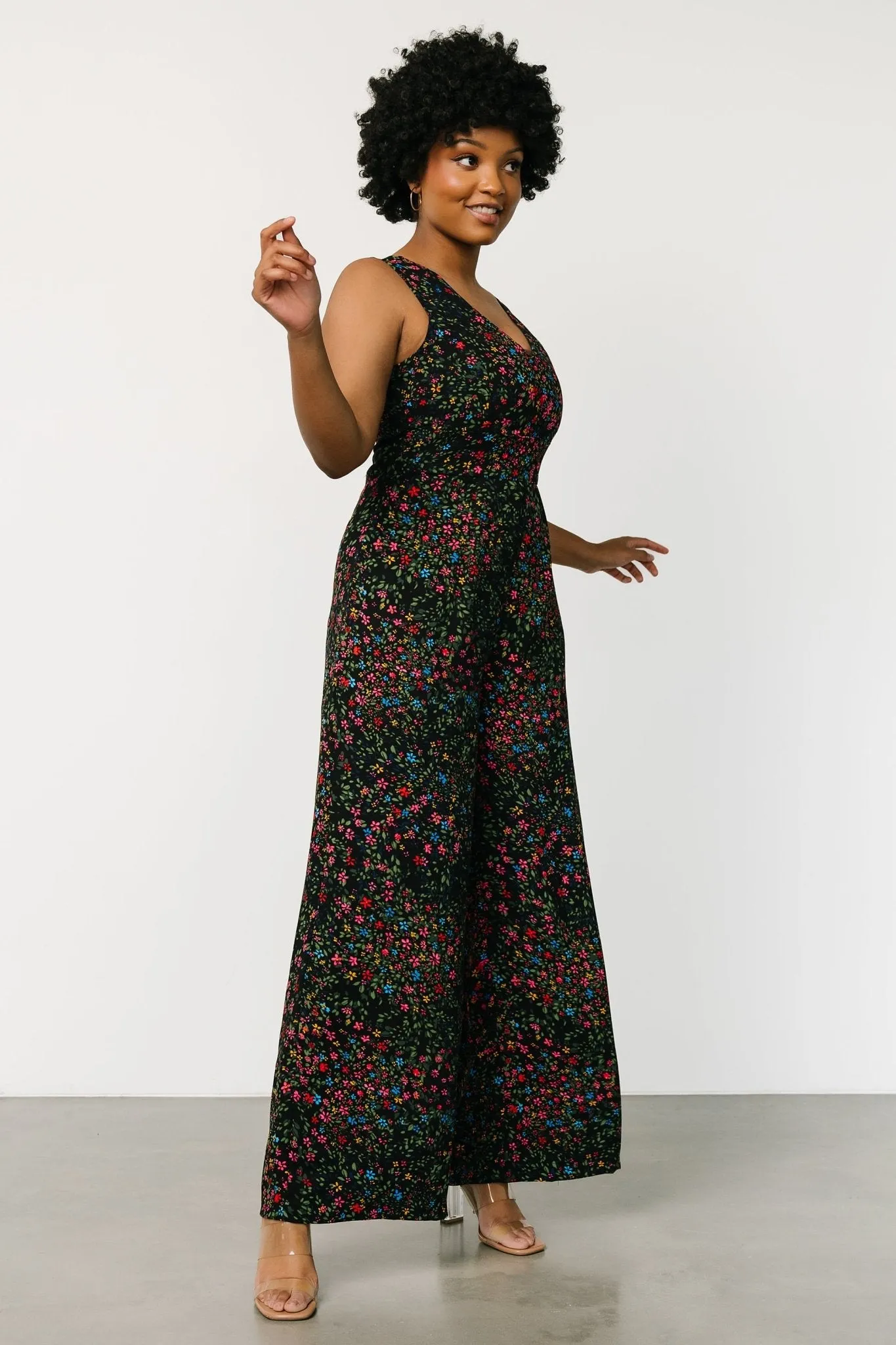 Frazier Jumpsuit | Black Multi Floral sold by Baltic Born product image thumbnail 3
