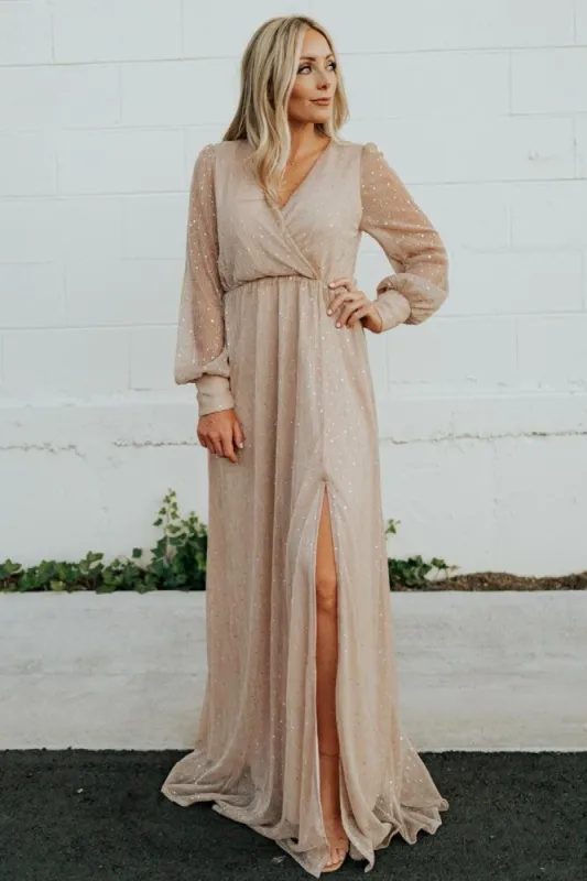 Abigail Sparkle Gown | Champagne sold by Baltic Born