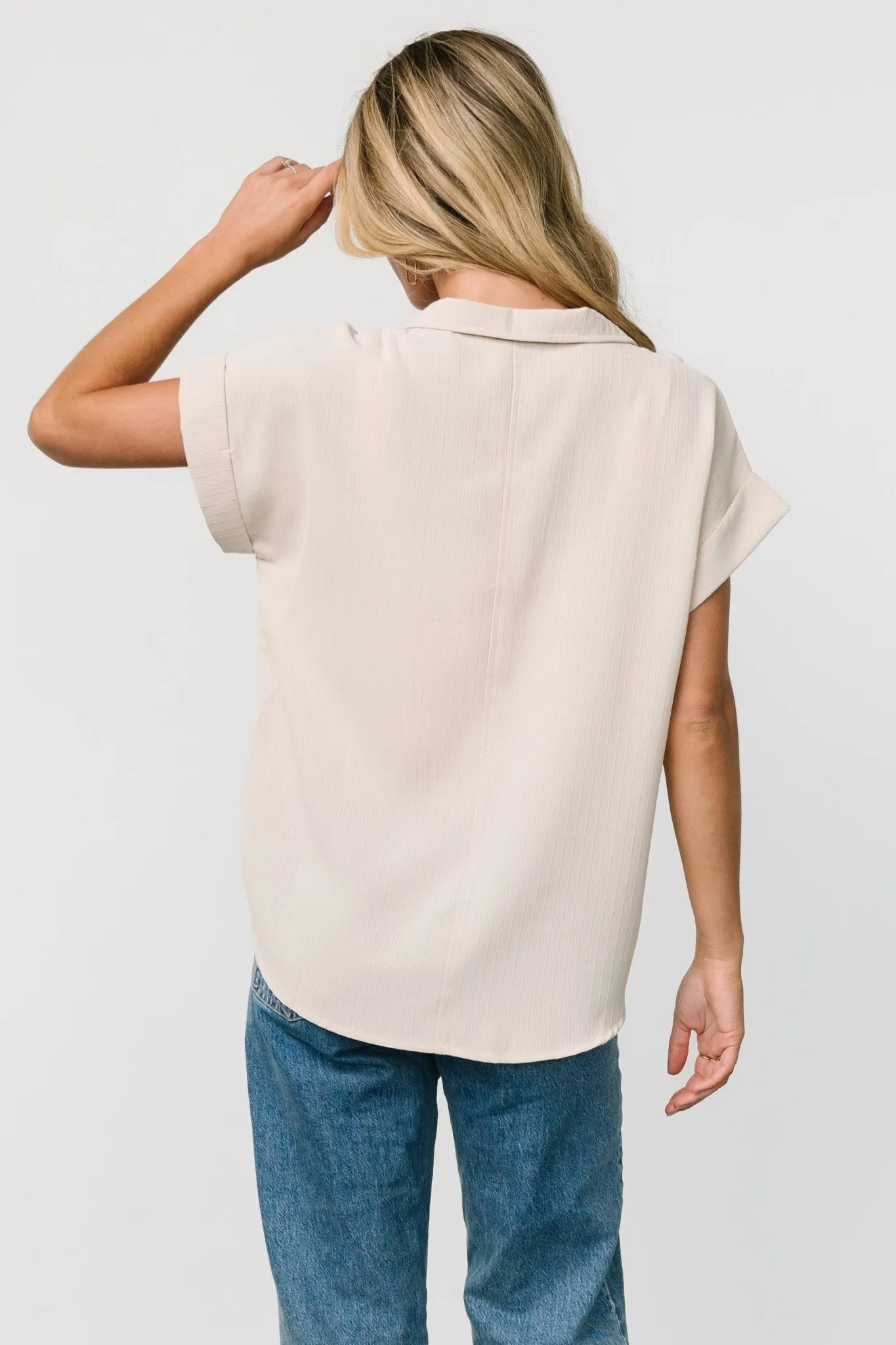Shaylee Button Up Top | Natural sold by Baltic Born product image thumbnail 4