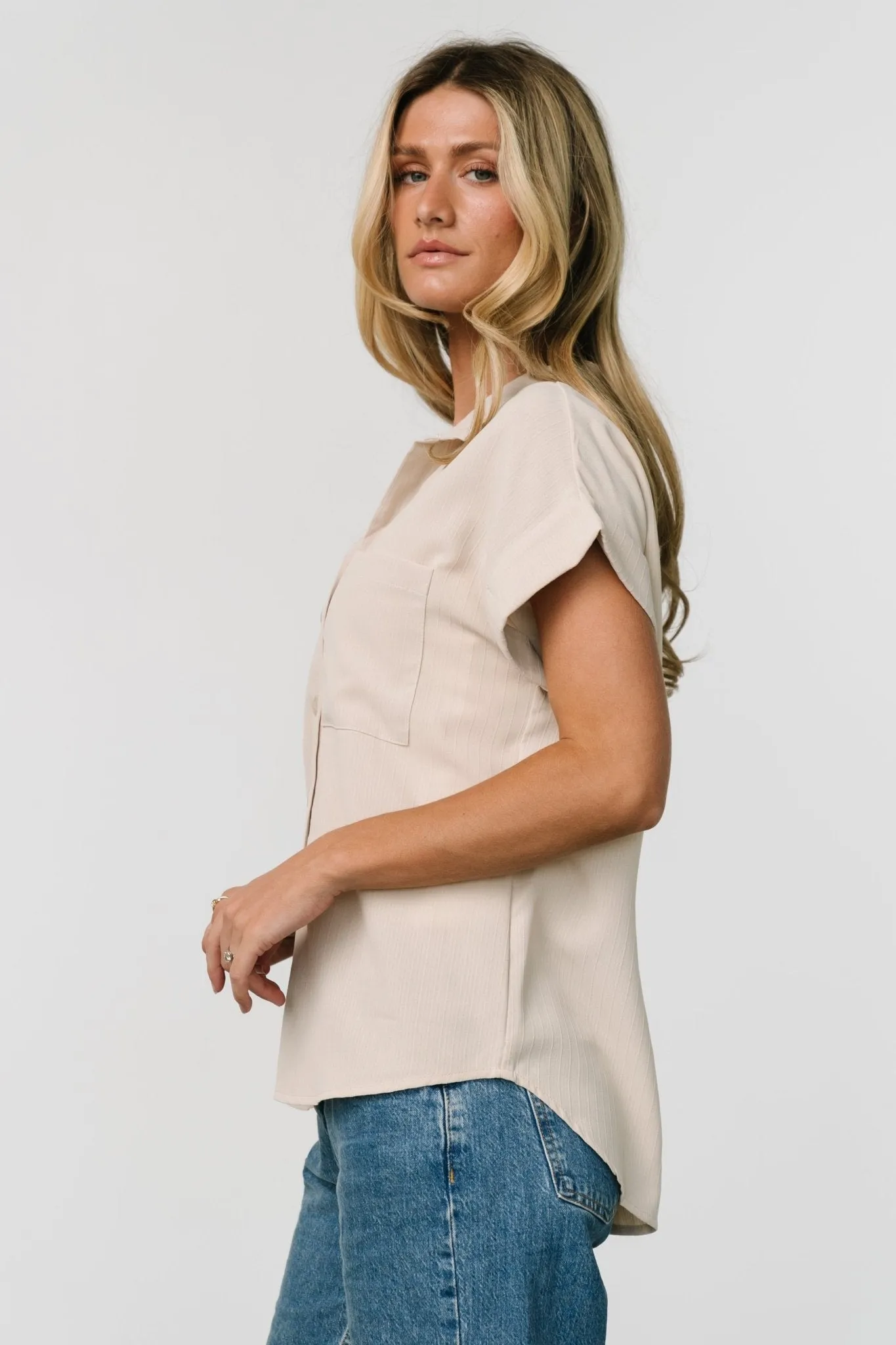 Shaylee Button Up Top | Natural sold by Baltic Born product image thumbnail 3