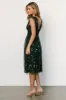 Chiara Shimmer Midi Dress | Green + Gold sold by Baltic Born