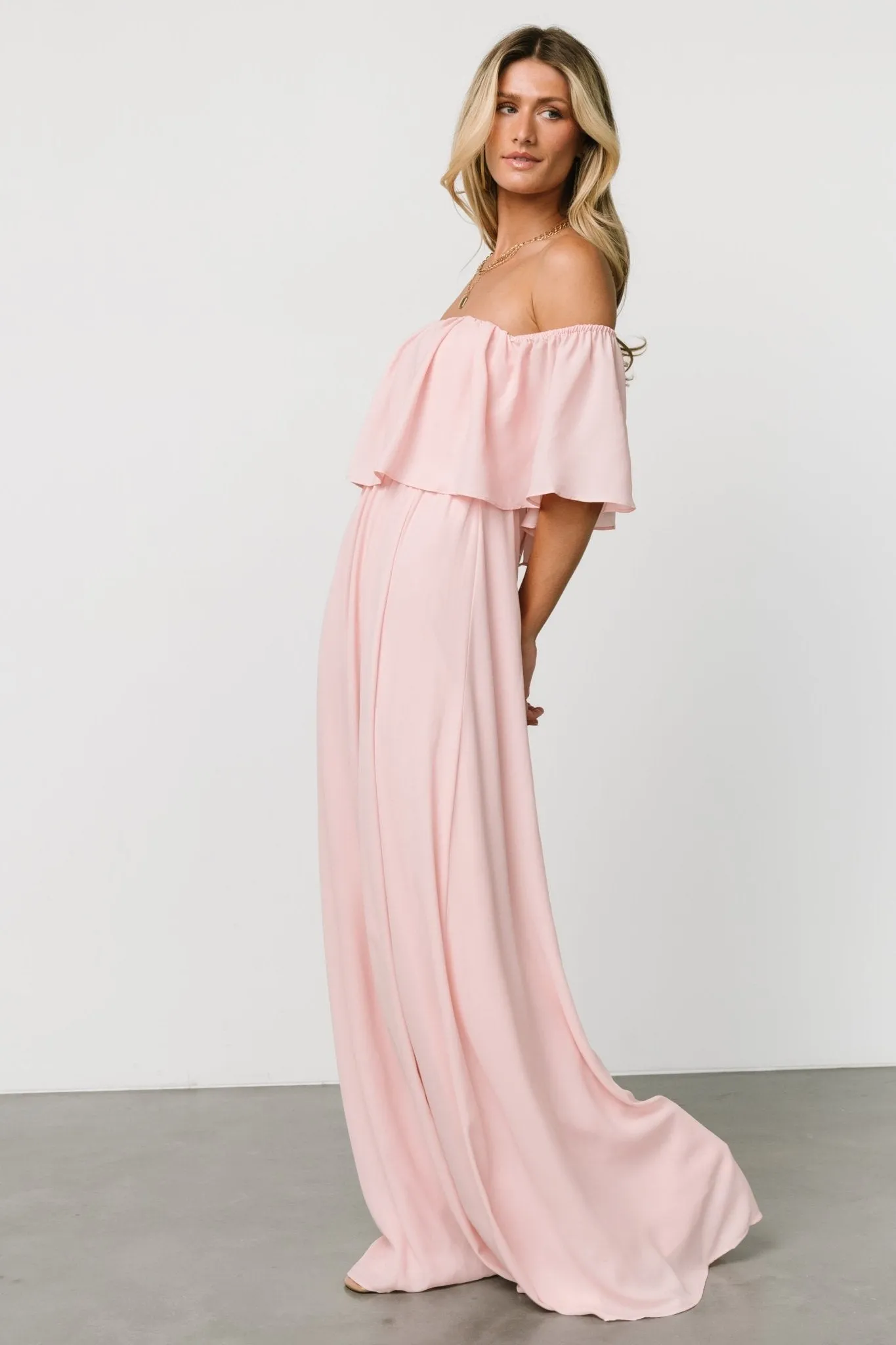 Diana Off Shoulder Maxi Dress | Blush sold by Baltic Born product image thumbnail 3