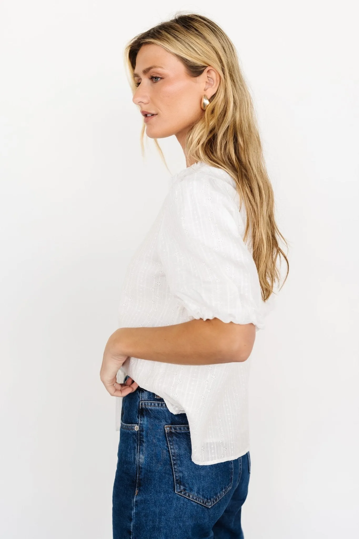 Evie Button Up Top | Off White sold by Baltic Born product image thumbnail 4