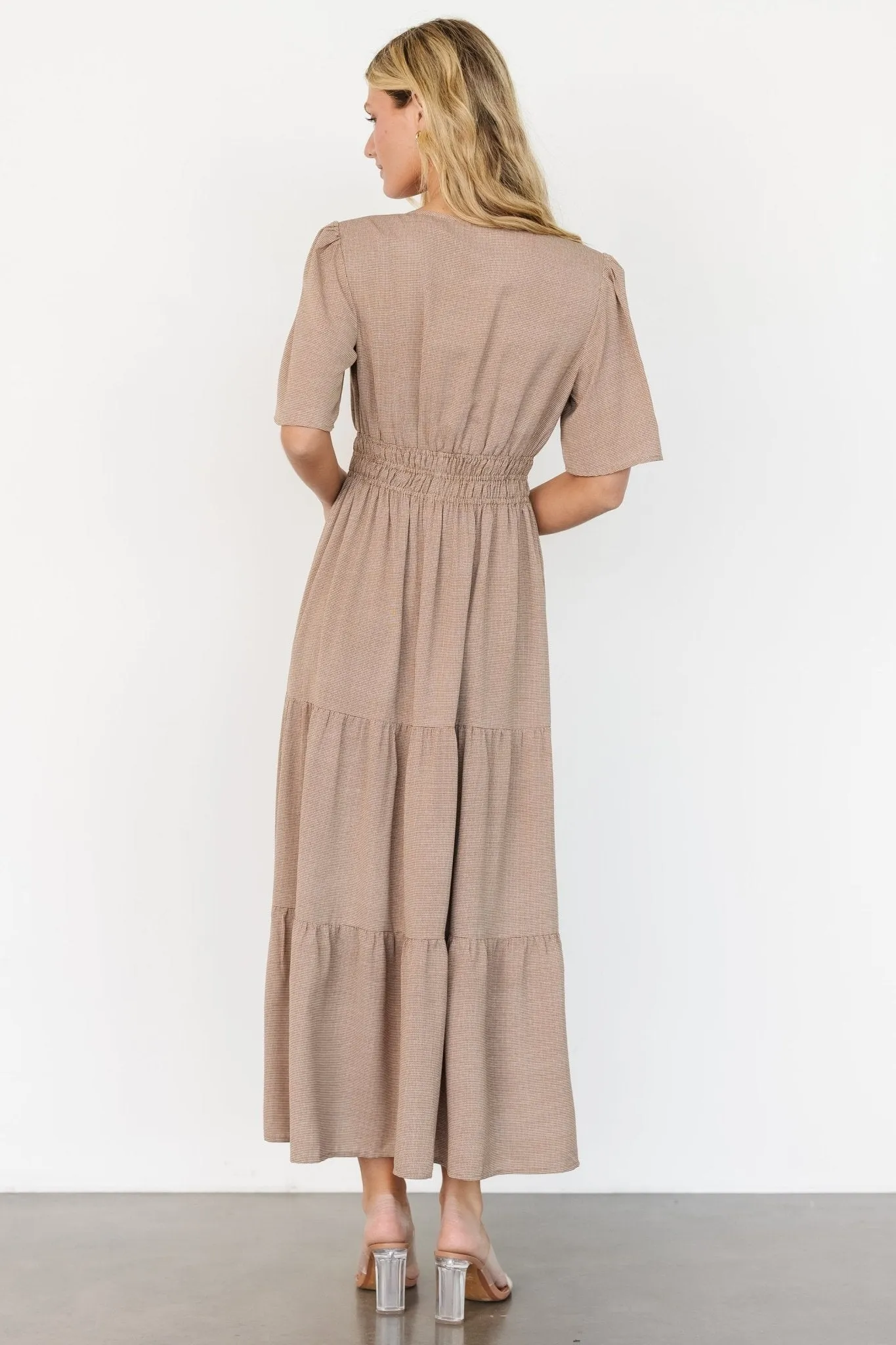 Danielle Tiered Maxi Dress | Brown Print sold by Baltic Born product image thumbnail 5