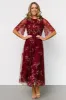 Arabella Embroidered Tulle Maxi Dress | Burgundy Floral sold by Baltic Born