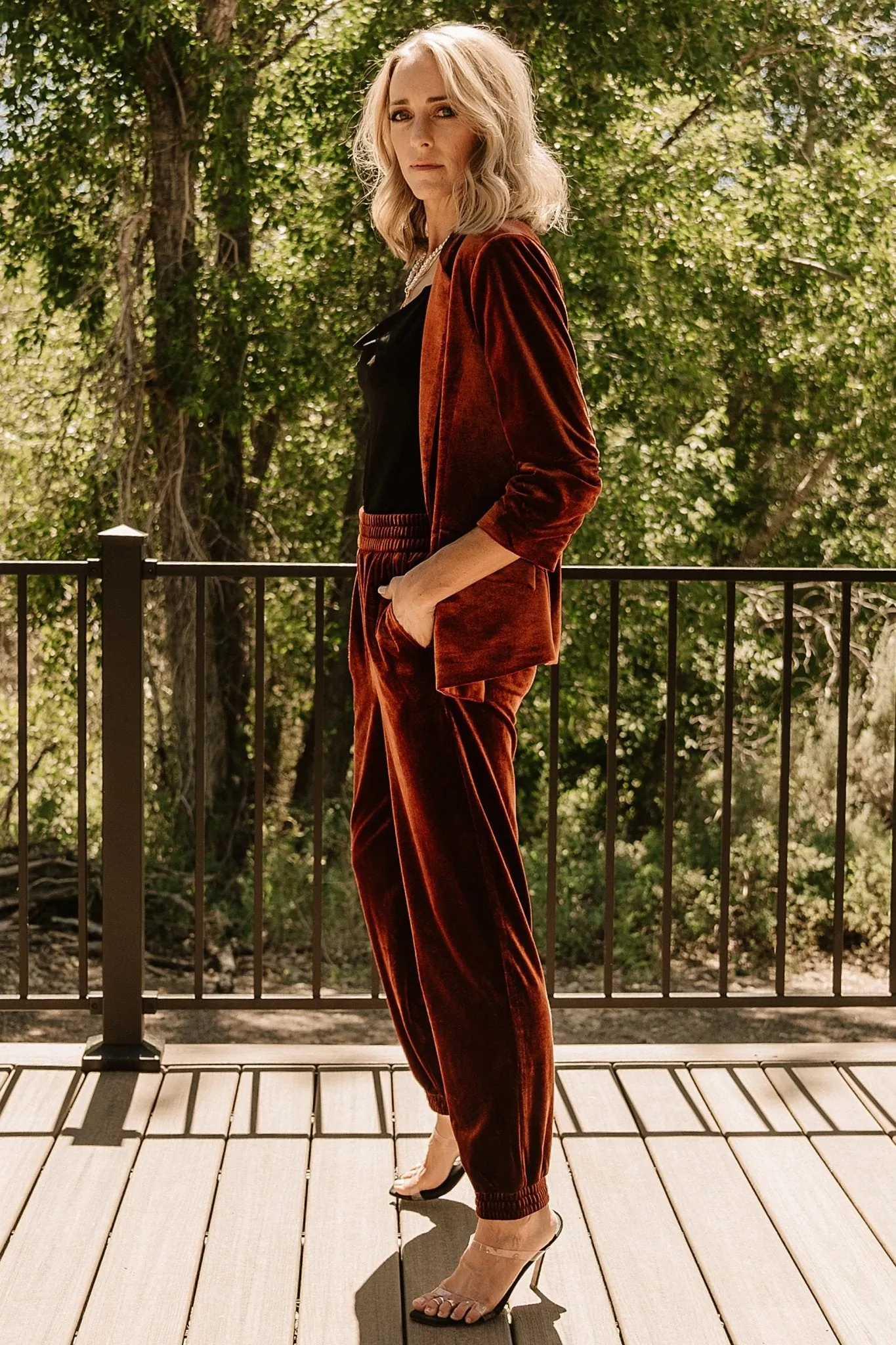 Brinton Velvet Blazer | Cinnamon sold by Baltic Born product image thumbnail 5