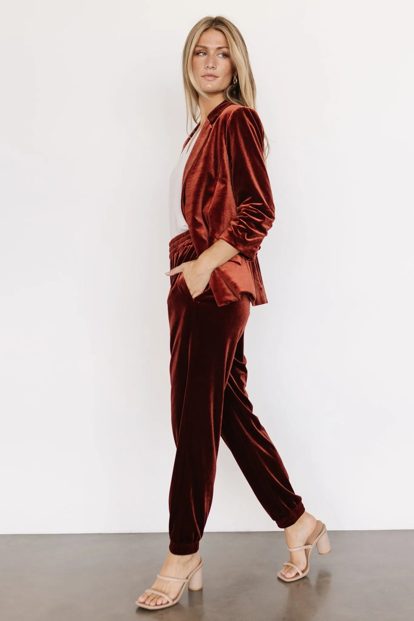 Brinton Velvet Blazer | Cinnamon sold by Baltic Born product image thumbnail 4